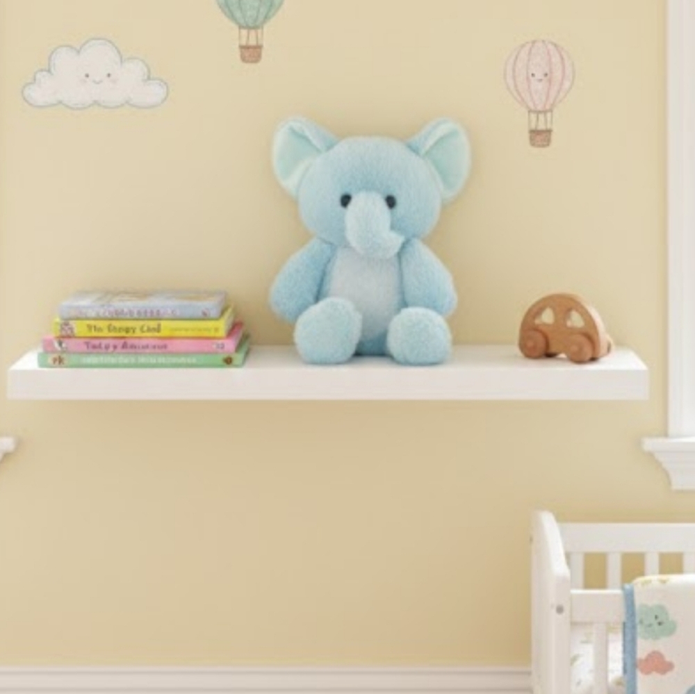 Soft Kellytoy Blue Elephant Angel with White Wings Plush Toy